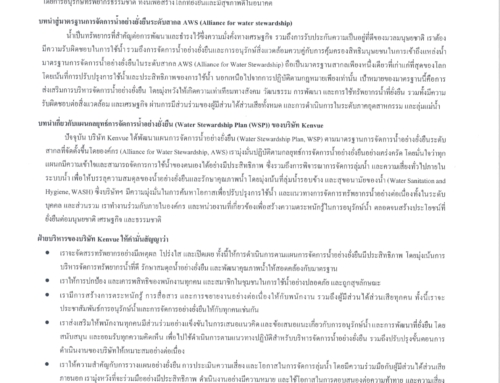 การจัดการน้ำอย่างยั่งยืนของ Kenvue ประเทศไทย